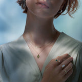 Olive Glow Crystal Pendant Necklace