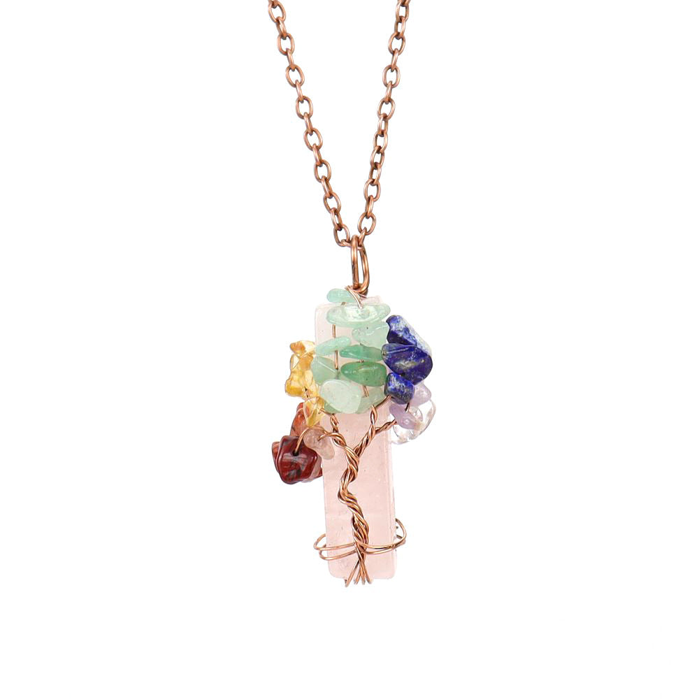 Tree of Life Healing Crystal Pendant Necklace