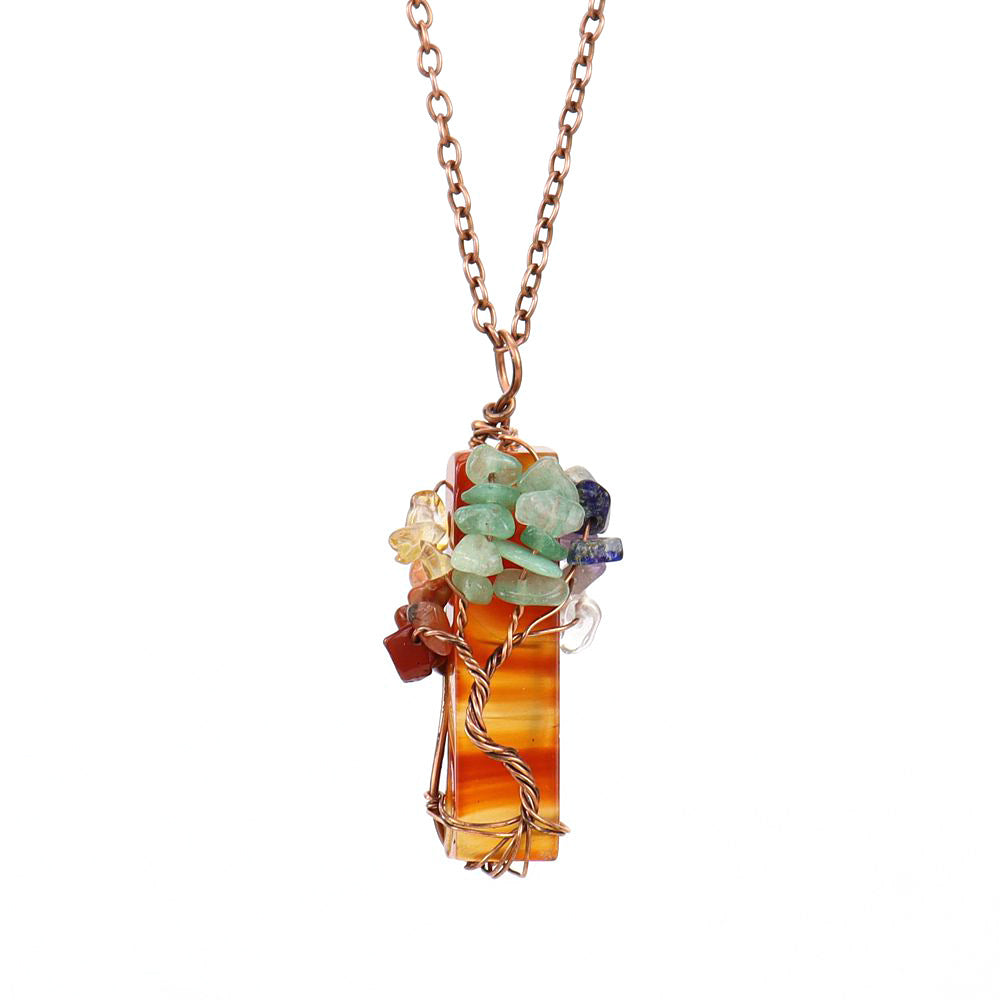 Tree of Life Healing Crystal Pendant Necklace