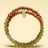 Harmony Jade Sandalwood Mala Bracelet