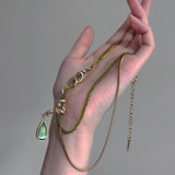 Emerald Serpent Charm Necklace