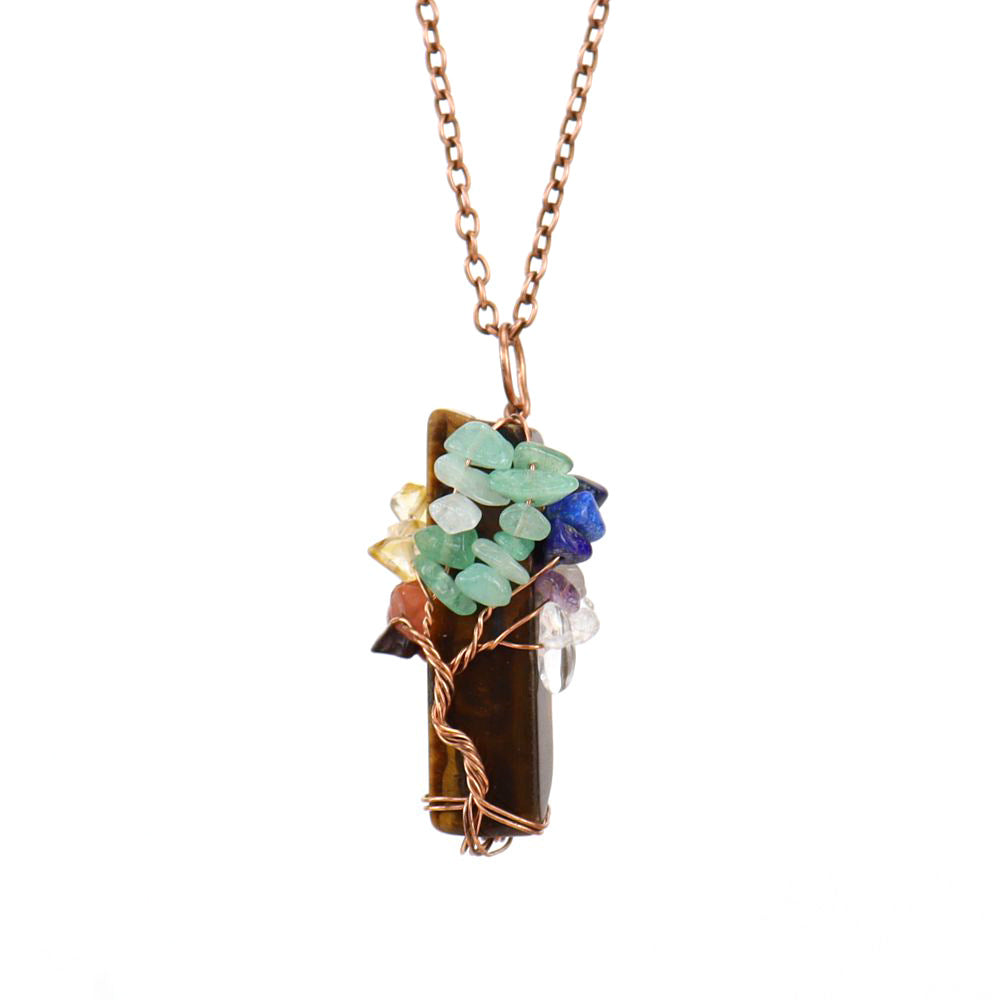 Tree of Life Healing Crystal Pendant Necklace