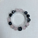 Elegant Rose Quartz Obsidian Beaded Bracelet