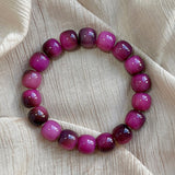 Purple Chalcedony Square Bead Bracelet