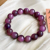Purple Chalcedony Square Bead Bracelet