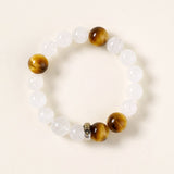 Monkey Zodiac Charm Bracelet – Tiger Eye & Quartz for Vitality