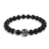 Obsidian Tourmalinated Quartz Protection Bracelet