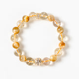 Golden Tiger Eye &amp; Citrine Energy Bracelet with Silver-Plated Accent