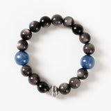 Kyanite Black Silver Obsidian Bracelet