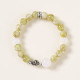 Green Prehnite & White Jade Harmony Bracelet