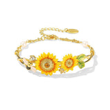 Sunflower Bee Charm Bracelet