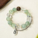 Qi Nan Agarwood & Prehnite Beaded Bracelet