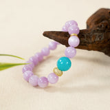 Natural Kunzite & Amazonite Beaded Bracelet