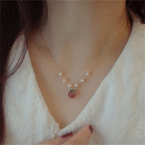 Peach Blossom Pearl Necklace