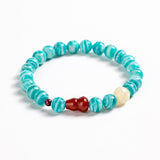 Zebra Amazonite & Jadeite Gourd Bracelet