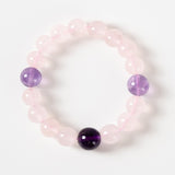 Madagascar Rose Quartz, Lavender & Deep Amethyst Bracelet
