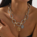 Vintage Roman Coin Pendant Necklace