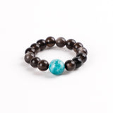 Zebra Amazonite & Silver Sheen Obsidian Ring