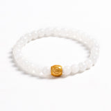 White Jade Mantra Bead Bracelet