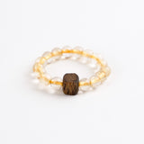 Golden Rutilated Quartz & Agarwood Ring