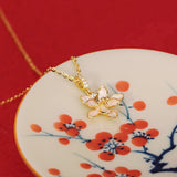 Golden Lotus Pendant Necklace