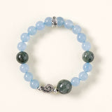 Blue Chalcedony & Moss Agate Serenity Bracelet