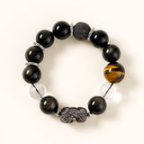 Obsidian & Tiger’s Eye Pi Xiu Protection Bracelet
