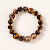 Dragon Zodiac Guardian Bracelet – Tiger’s Eye & Smoky Quartz for Power