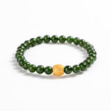 Green Jade Mantra Bead Bracelet