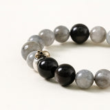 Rat Zodiac  Guardian Bracelet – Aquamarine & Obsidian Water Protector