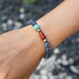 Kyanite, Coral & Turquoise Alignment Bracelet