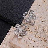 Baroque Bloom Silver Earrings