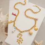 Golden Ocean Charm Necklace