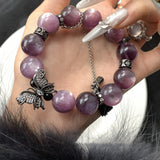 Amethyst Butterfly Crystal Bracelet