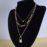 Lock & Heart Layered Necklace