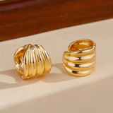 Golden Ripple Hoop Earrings