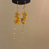 Golden Bloom Drop Earrings