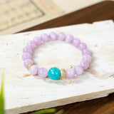Natural Kunzite & Amazonite Beaded Bracelet