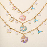 Mermaid Charm Pearl Necklace