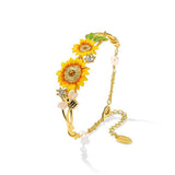 Sunflower Bee Charm Bracelet