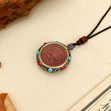 Cinnabar necklace - Guardian Buddhas of the Zodiac Signs