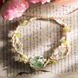 Crystal Macrame Bracelet with Raw Stones
