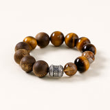 Golden Tiger Eye, Kyara Agarwood Resin Flower Quartz Bracelet