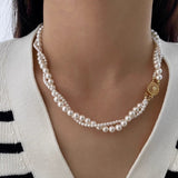 Retro Twist Pearl Choker Necklace