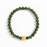Green Jade Mantra Bead Bracelet