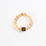 Golden Rutilated Quartz & Agarwood Ring
