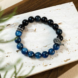  Blue Kyanite Tiger's Eye Crystal with Dragon Guardian Bracelet