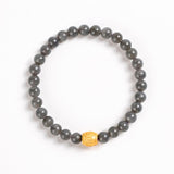 Smoky Amethyst Jade & Mantra Bead Bracelet