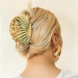 Golden Seashell Hair Claw Clip