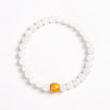 White Jade Mantra Bead Bracelet
